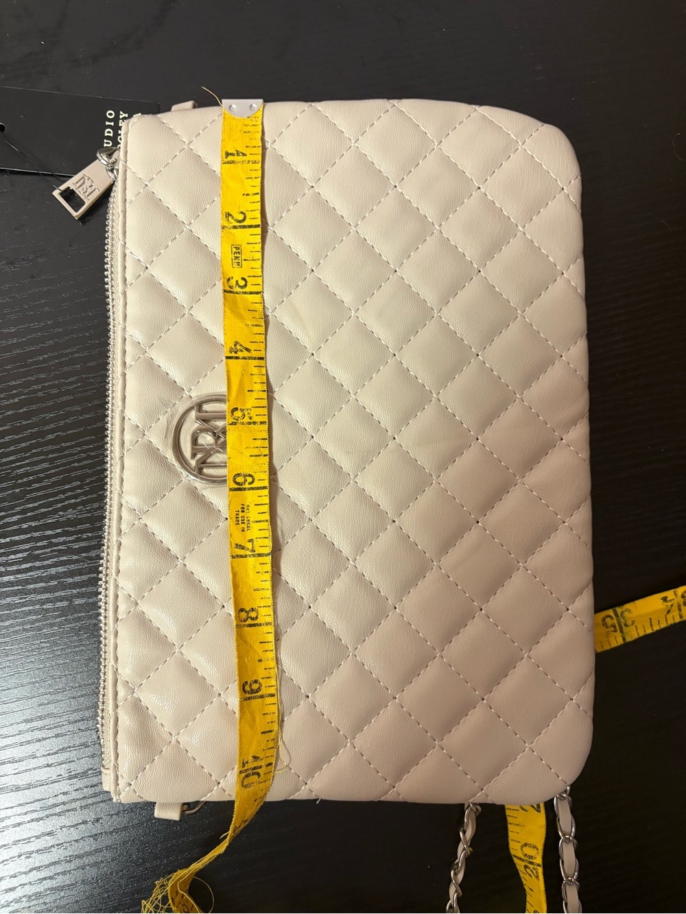 Studio Badgley Mischka Quilted Ivory Chain Crossbody Clutch NWT - Picture 9 of 10